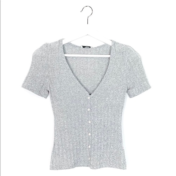 ‘Try Me’ Ribbed V-Neck Knit Tee - Picture 6 of 8